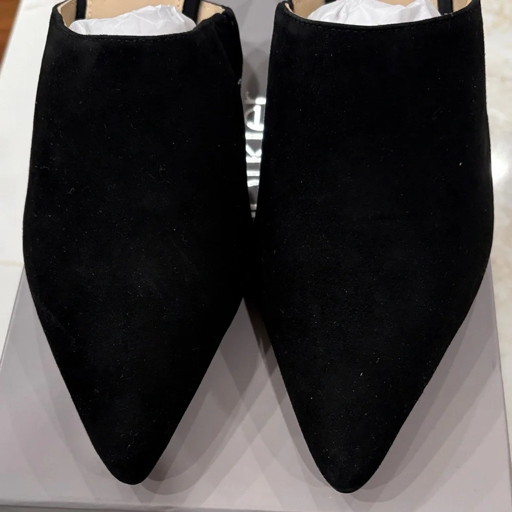 Botkier Black Suede Mules 2 1/2 inch heel - Picture 3 of 10
